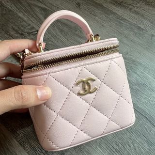 Chanel handle mini 化妝箱 櫻花粉色