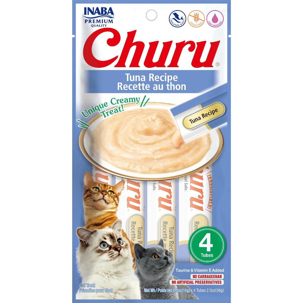 CIAO Churu & Inaba Churu Cat Treat Snack Stick Hairball Control Creamy ...