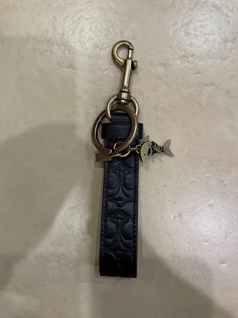 Coach, Accessories, Coach Signature Loop Key Fob Keychain Bag Charm