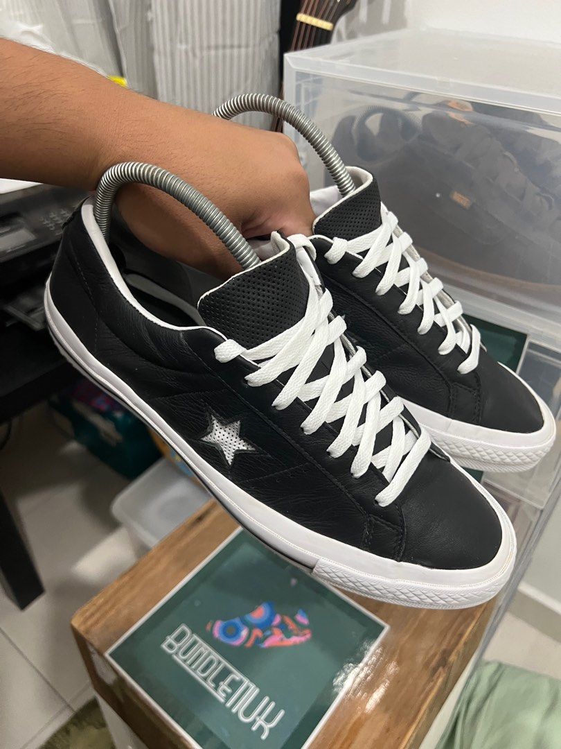 Converse Perforated Leather Low Black 12UK Everything Else