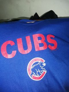 Vintage Majestic Chicago Cubs T-Shirt Small Stripe V Neck Ringer MLB USA  FLAWS