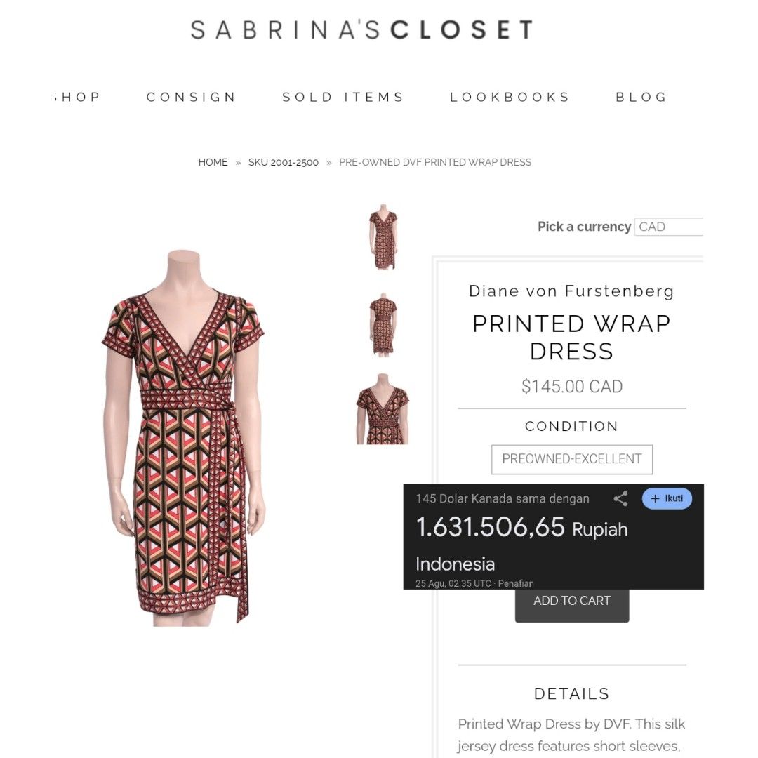 Diane von Furstenberg Abiti Printed Silk Jersey Wrap Dress, Fesyen