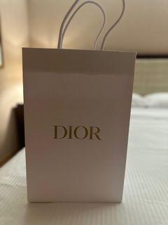Dior Gift Bag White with Grey Logo 27cm x 23cm x 11cm