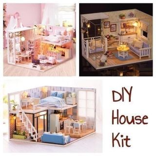 DIY MINI Doll House Miniature DIY Dollhouse With Furnitures Wooden House  Waiting Time Toys For Children Birthday Gift C007