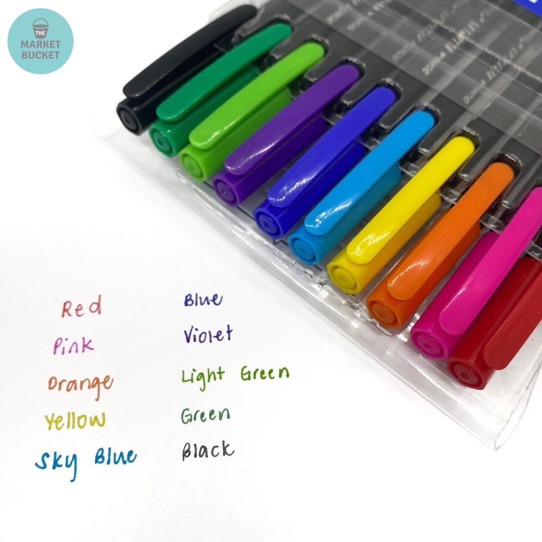 DONG-A Hexaplus Fineliner Pen, 0.4mm, 10 Color Set