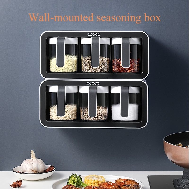 ecoco Wall Mounted Condiments Organizer Container, Furniture & Home