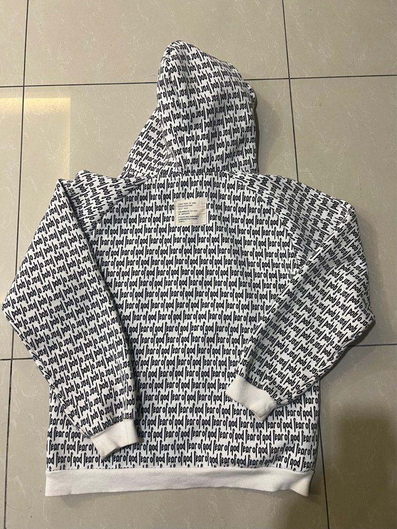 Fog all over print hoodie outlet