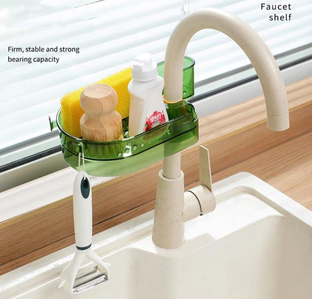 Tap Rack Sheath Faucet Shelf Drainage Rack Kitchen Tap Shower Holder, Furniture & Home ...