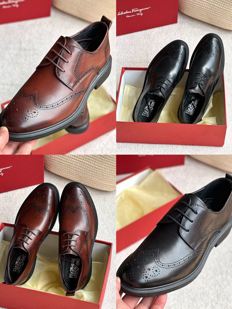 Ferragamo brogue men s shoes British fashion