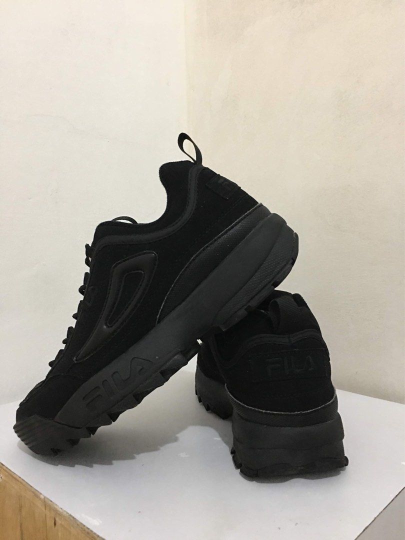 Fila Disruptor Triple Black Suede Men s Fashion Footwear Sneakers on Carousell