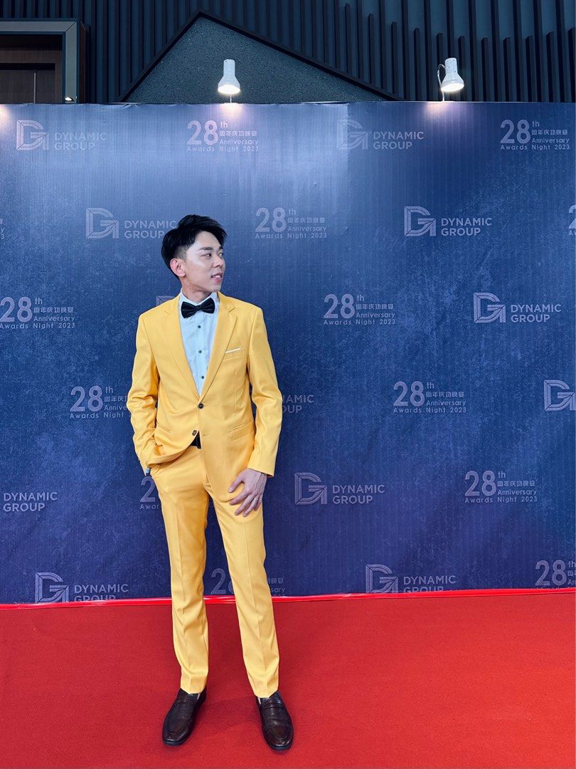 Formal Coat Suit Pant YELLOW Men s Fashion Tops Sets