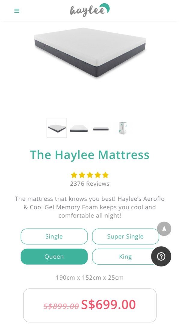 FortyTwo Bed frame + Haylee Mattress, Furniture & Home Living