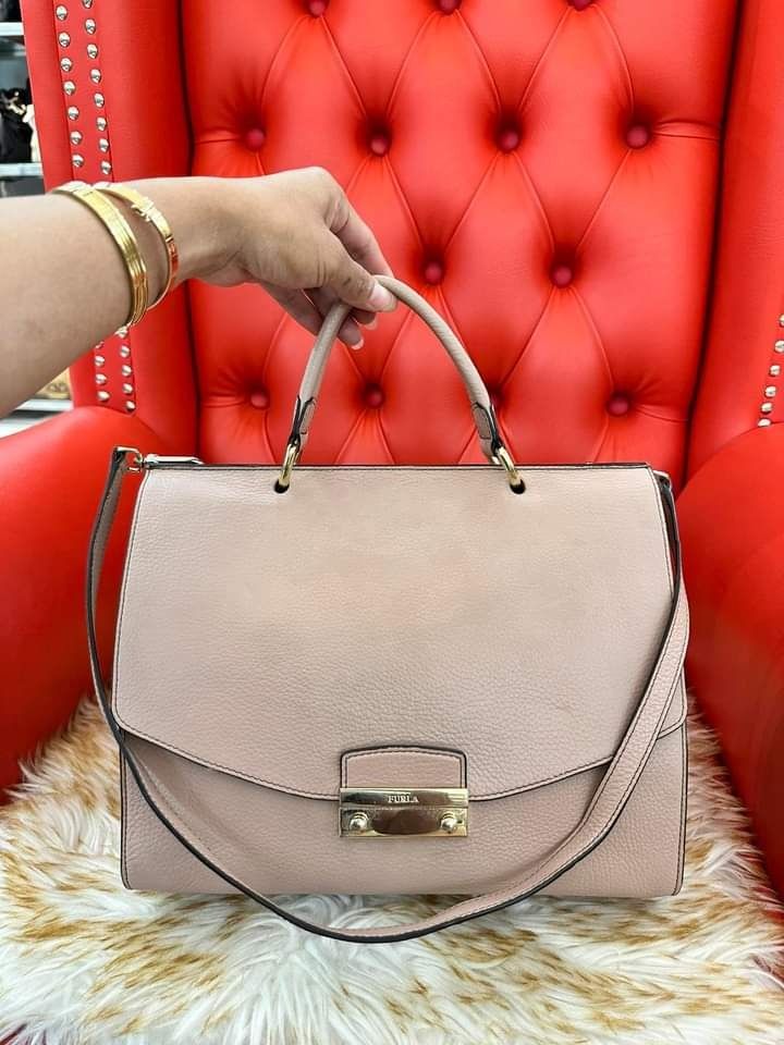 Furla Julia M Top Handle Shoulder Bag Leather Luxury Bags Wallets on Carousell