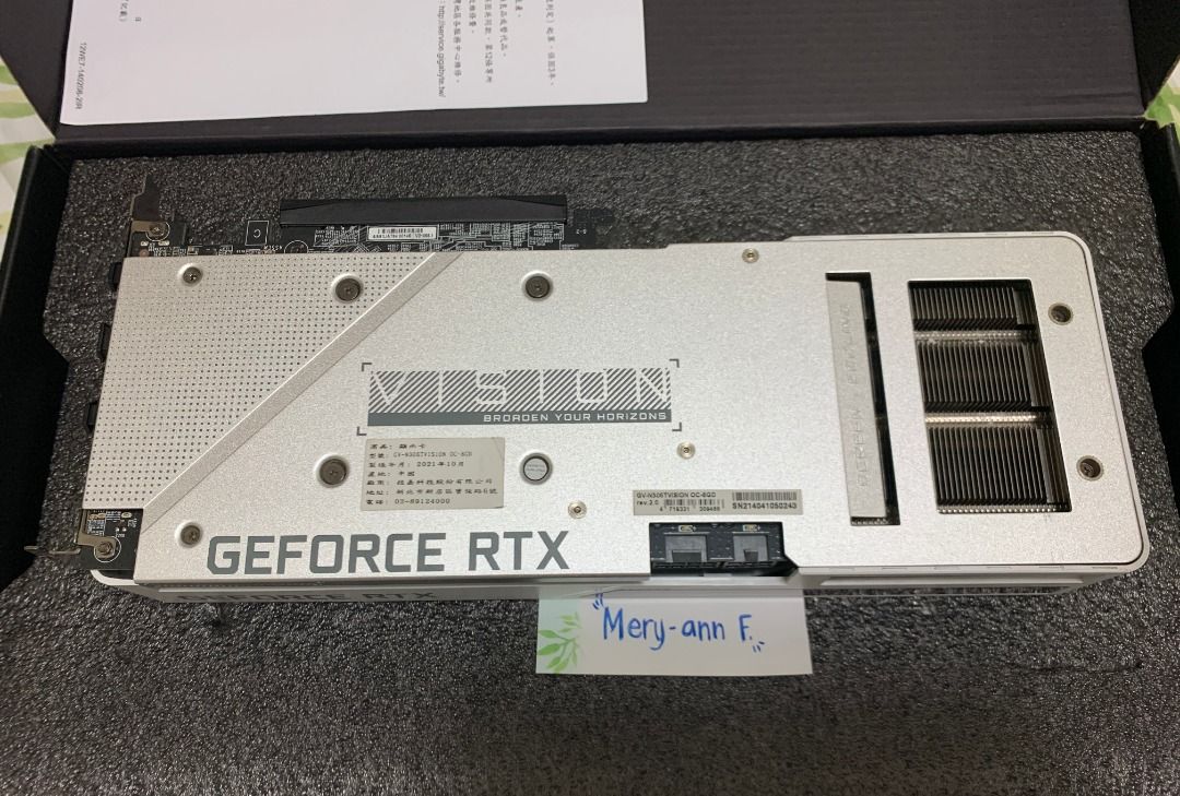 Gigabyte Visions GeForce RTX 3060 Ti VISION OC, Computers & Tech, Parts ...