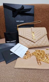 YSL monogram clutch with free generic chain and organizer, Luxury