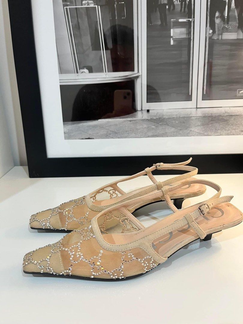 Gucci heels nude discount