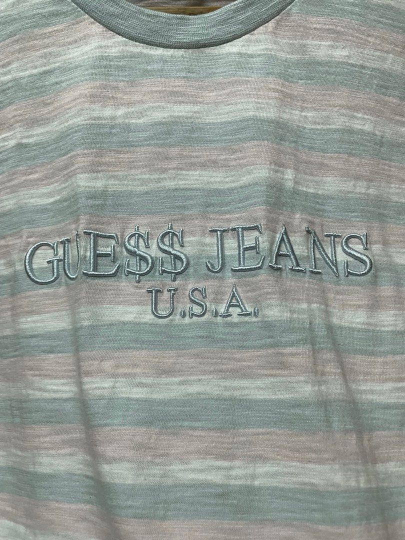 Guess Asap Rocky Stripe Cotton Candy Shirt Men s Fashion Tops
