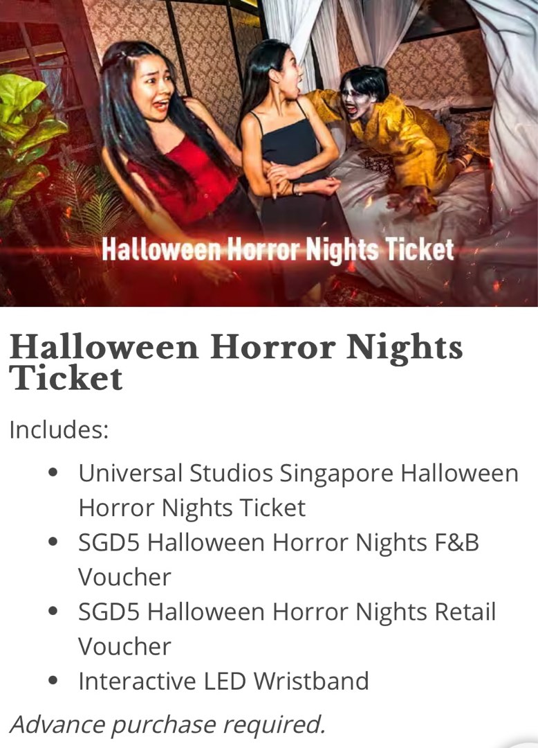 USS Halloween Horror Nights Ticket, Tickets & Vouchers, Local