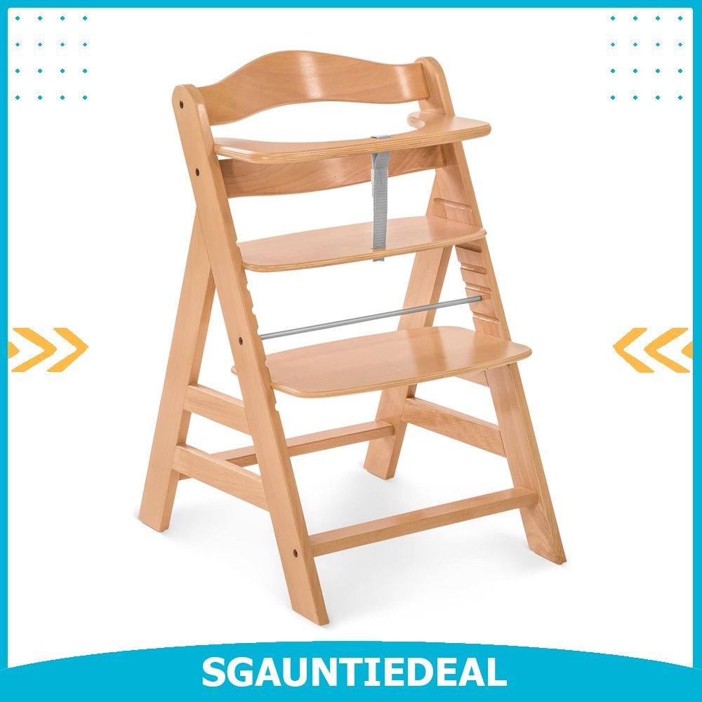 Hauck Alpha+ Wooden Highchair, Natural, Babies & Kids, Nursing & Feeding, Baby  High Chairs on Carousell