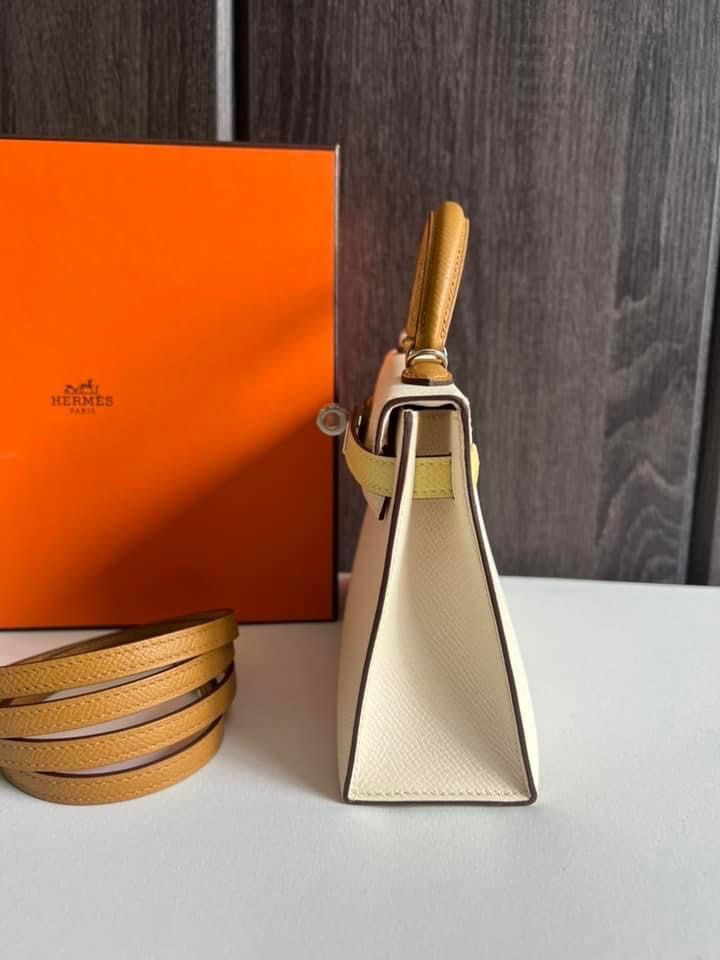 Hermès Kelly Limited Edition 20 Nata/Jaune Poussin/Sesame Sellier Epso —  The French Hunter