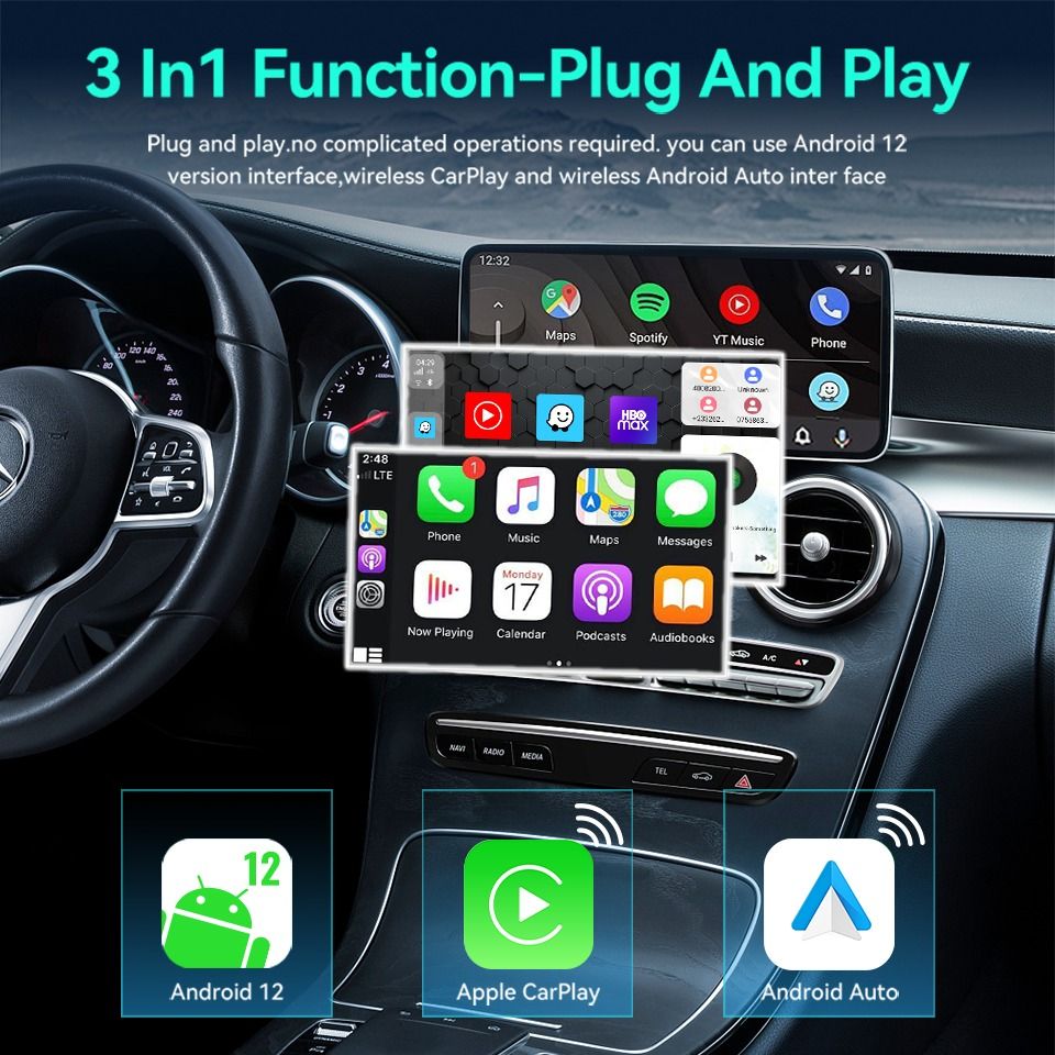 HJ A9 Pro Wireless CarPlay Ai Box 8+128GB, Car Accessories, Accessories ...