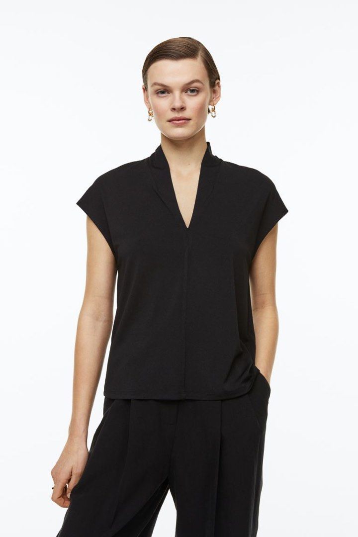 H&m jersey shop crepe top