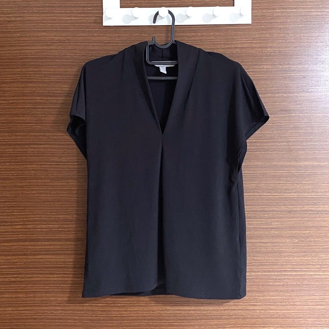 h m ladies v neck jersey crepe top blouse workwear Women s