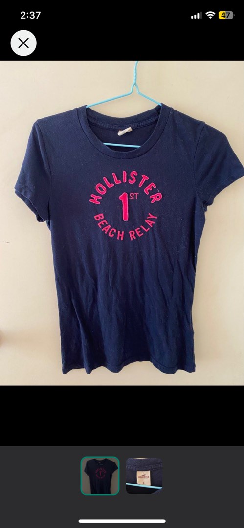 hollister navy t shirt