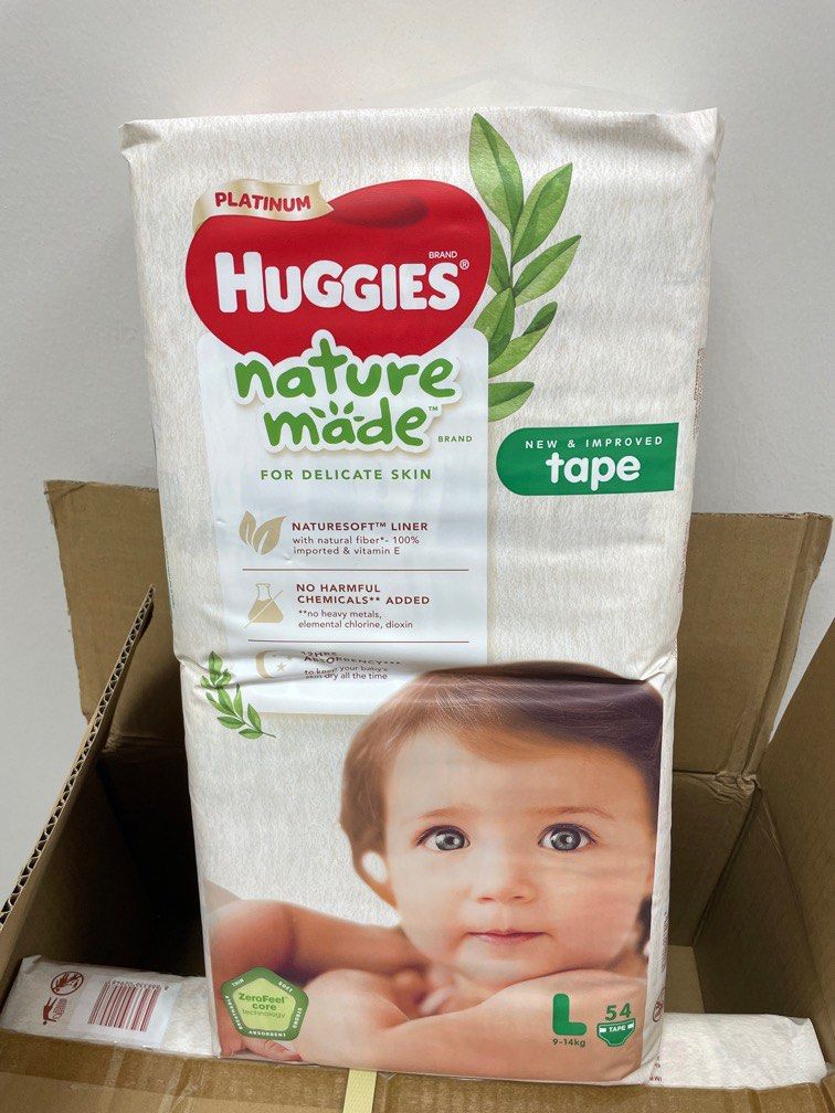 Huggies Diapers L size 54pcs, Babies & Kids, Bathing & Changing
