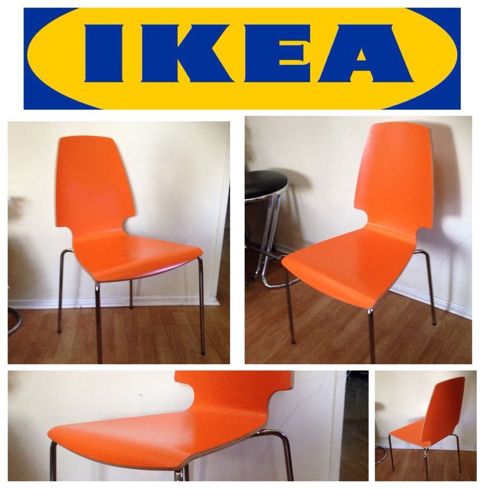 Ikea VILMAR chair, orange, Furniture & Home Living, Furniture, Chairs ...