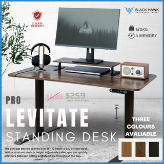 🦅(͢I͢N͢ ͢S͢T͢O͢C͢K͢S͢)͢ Black Hawk Ergonomic Standing Desk / Standing Table / Electric Desk / Electric Table / Motorised Desk / Motorised Table / Height Adjustable Table Desk / OmniDesk / EverDesk / Secret Lab
