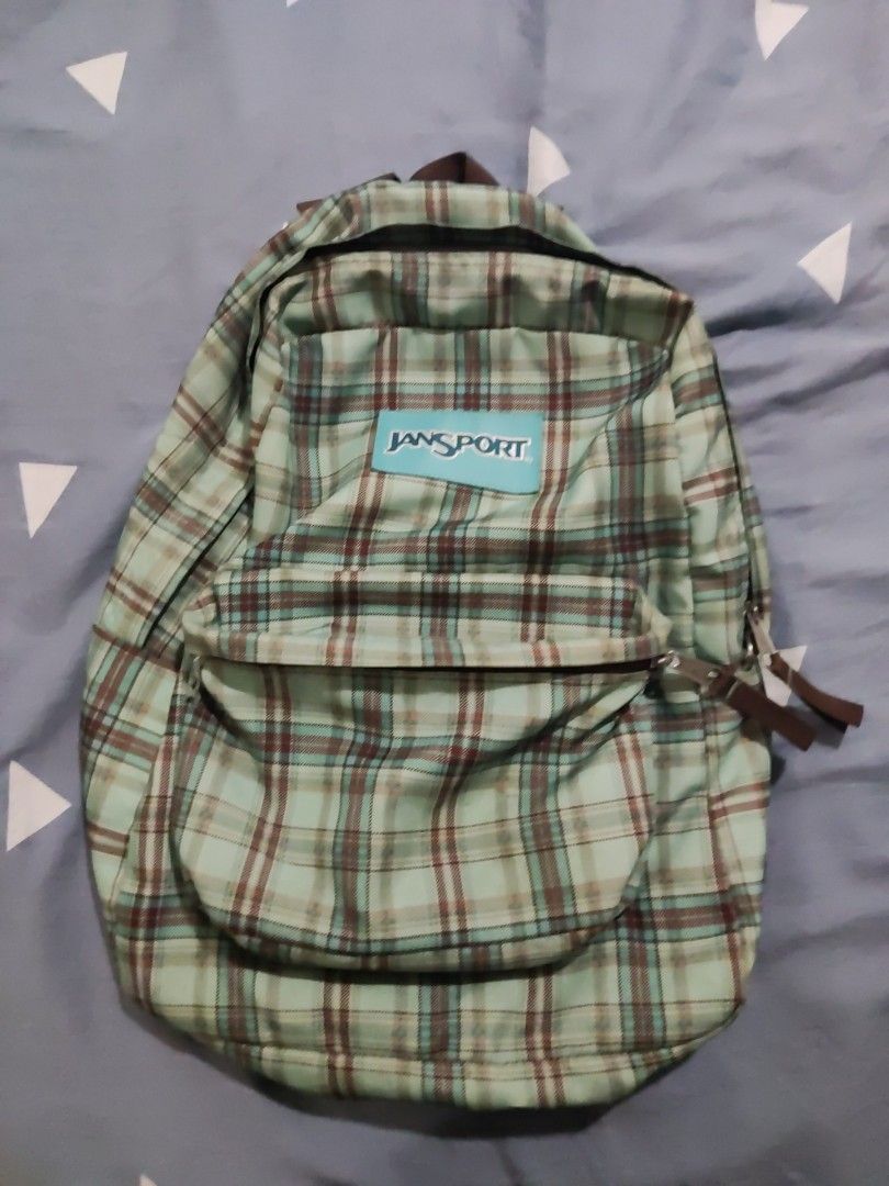 Jansport backpack (mint green) on Carousell