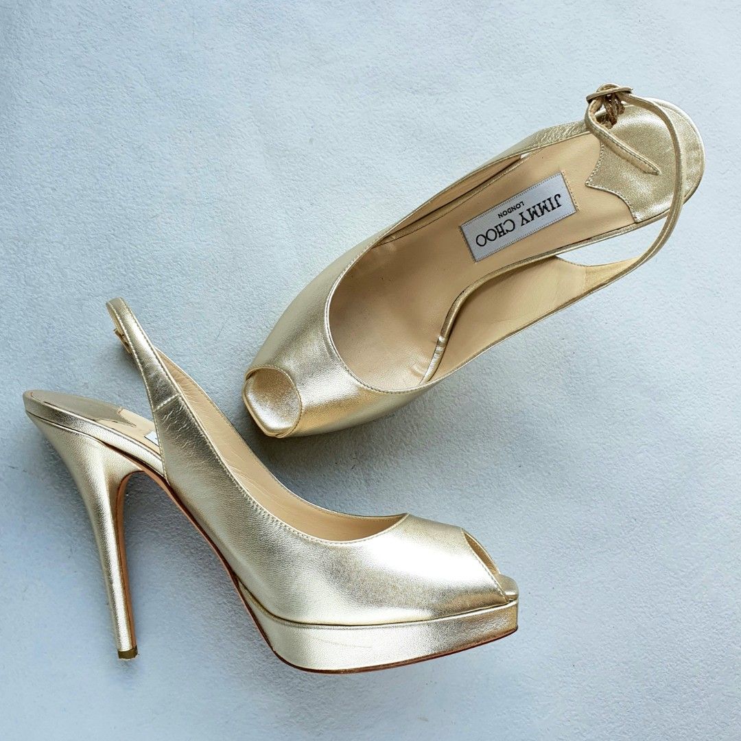 Jimmy choo peep toe slingback hot sale