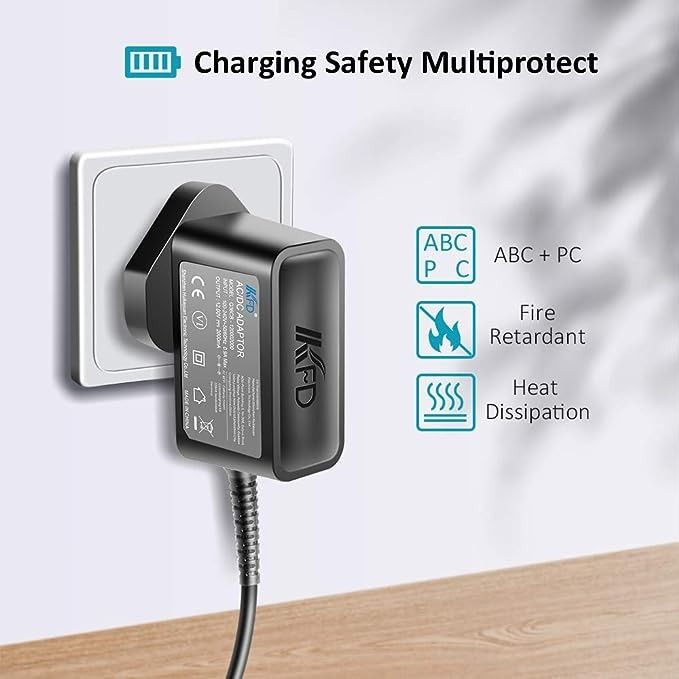 KFD DC 12V Charger 5.5mm x 2.1mm Output plug for Water Pump, Mobile ...