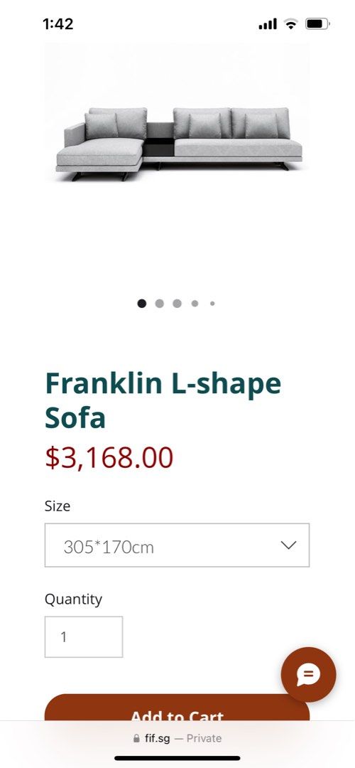 Franklin L Shape Sofa (3m) from fif furniture, Furniture & Home Living