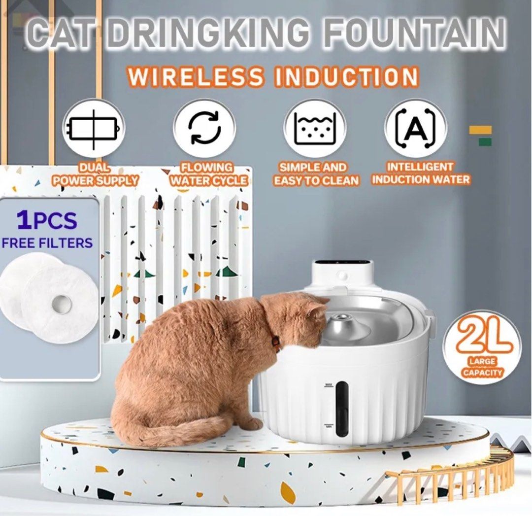 Motion activated cat water fountain hotsell
