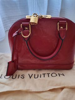 Louis Vuitton Pomme d'Amour Red Monogram Vernis Alma GM Handle Bag -  Pre-owned