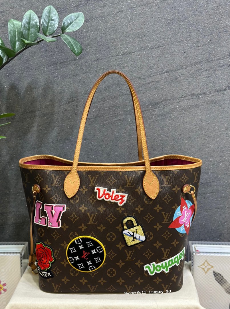 Louis Vuitton, Bags, Louis Vuitton Limited Edition Patches Neverfull Mm  Tote Bag Pouch