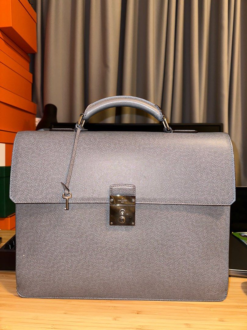 LOUIS VUITTON Epicea Taiga Leather Lozan Briefcase Bag Long Strap LV, Men's  Fashion, Bags, Briefcases on Carousell