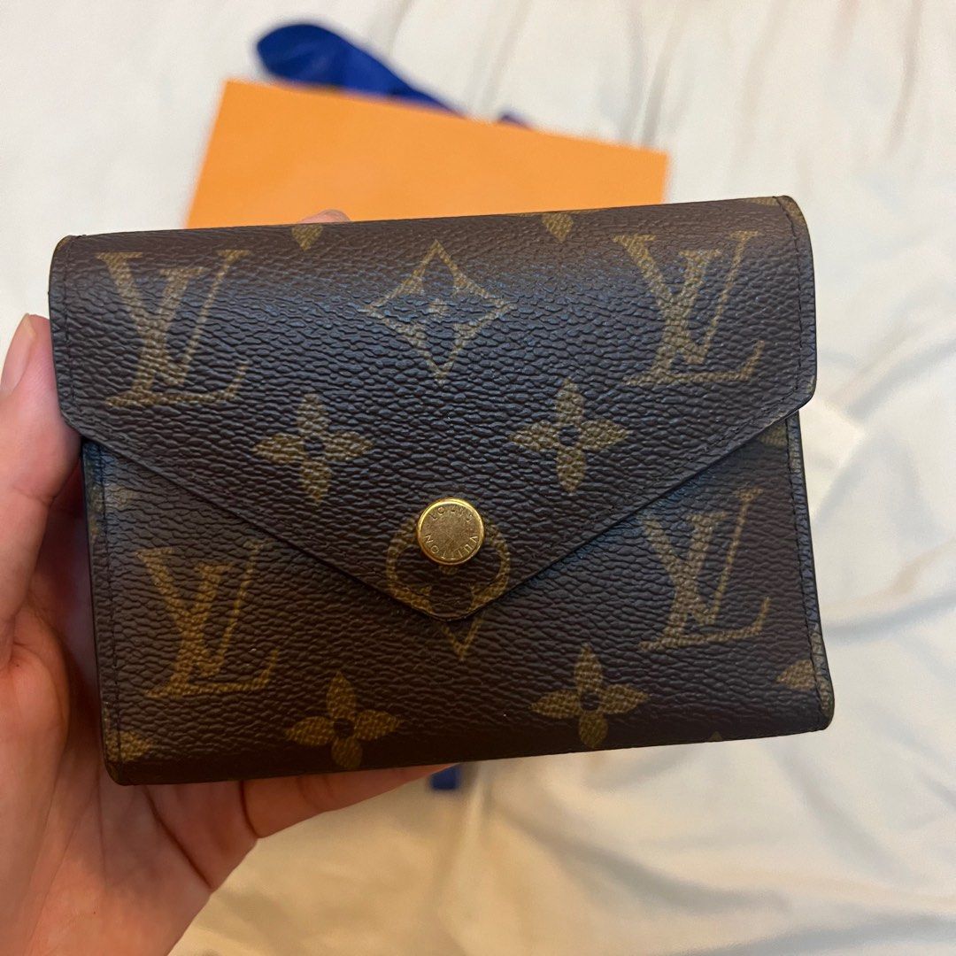 LV Victorine Wallet w/ gold button, Luxury, Bags & Wallets on Carousell