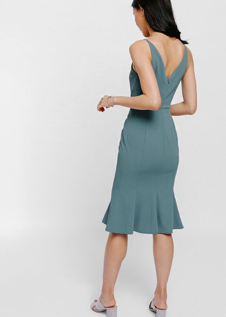 Calvin klein trumpet midi dress hotsell