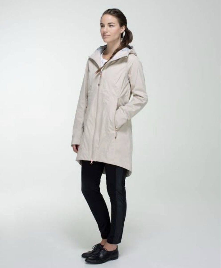 LULULEMON Right as Rain Rain Long Coat Jacket Hooded Cashew Size 4 Women s Fashion Coats Jackets and Outerwear on Carousell