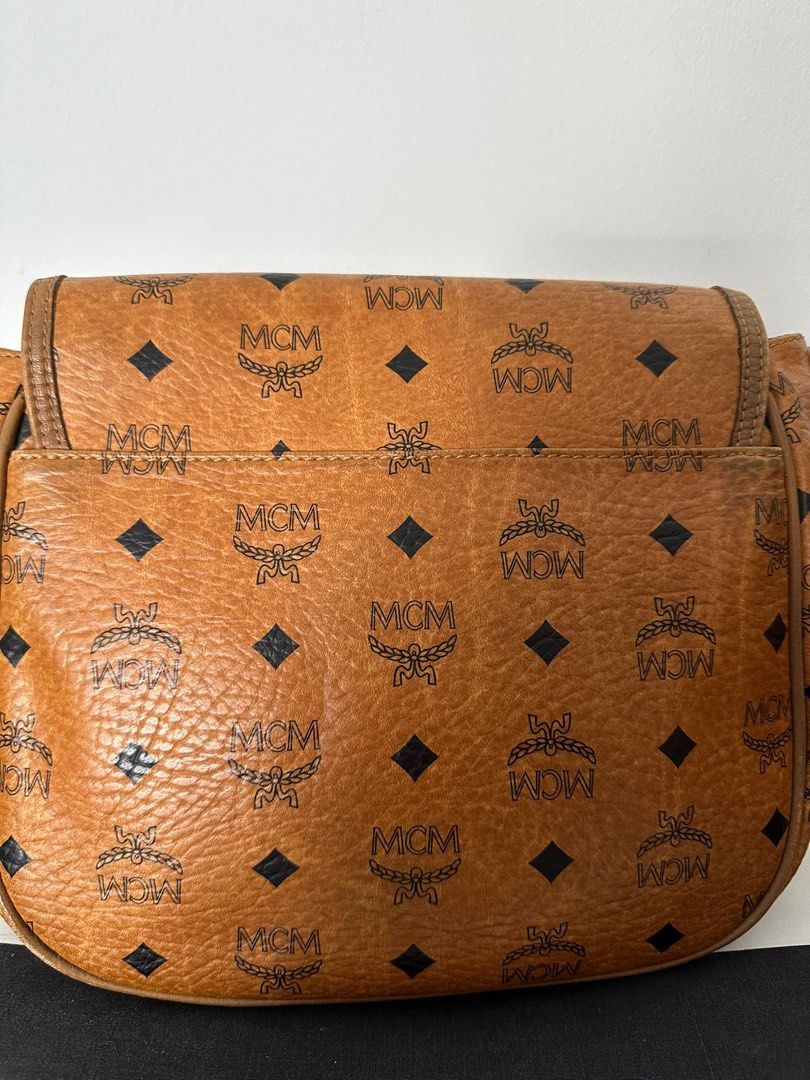 MCM Brown Visetos Leather Crossbody Bag Luxury Bags Wallets on