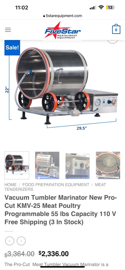 Pro-Cut KMV-25 Vacuum Tumbler