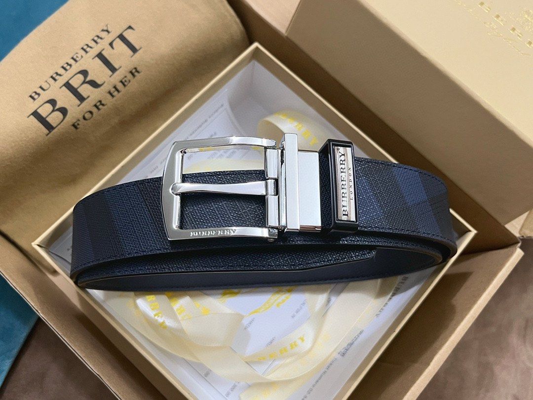 Burberry Reversible Blue Burberry Belt Men Burberry Belt Cm, Men's