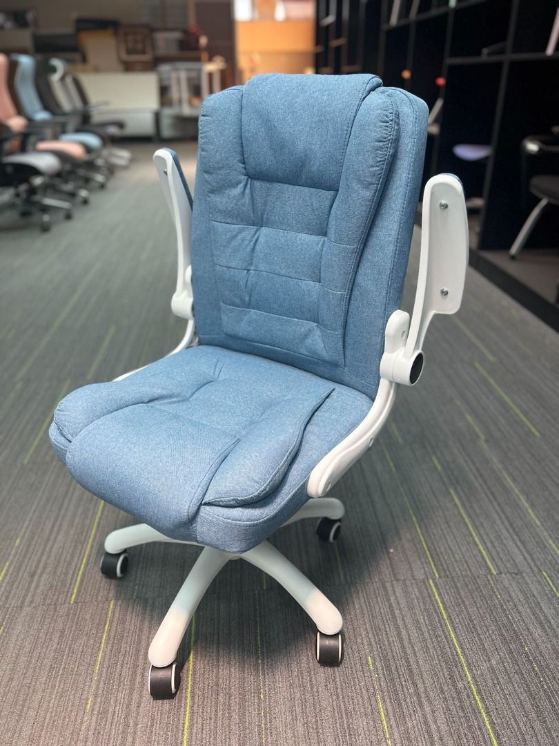 Mid-Back Computer chair / Office Chair/ Study Chair (Fabric, Blue ...