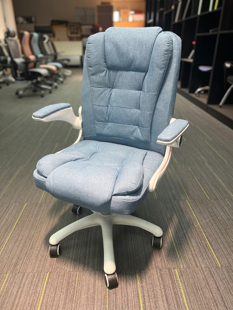 Mid-Back Computer chair / Office Chair/ Study Chair (Fabric, Blue ...