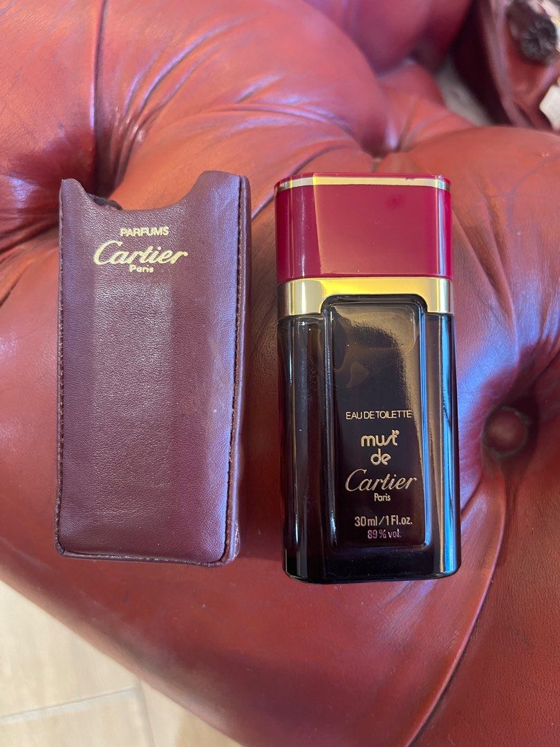 Vintage Must de Cartier Eau De Toilette 30ml with Leather Case Beauty Personal Care Fragrance Deodorants on Carousell
