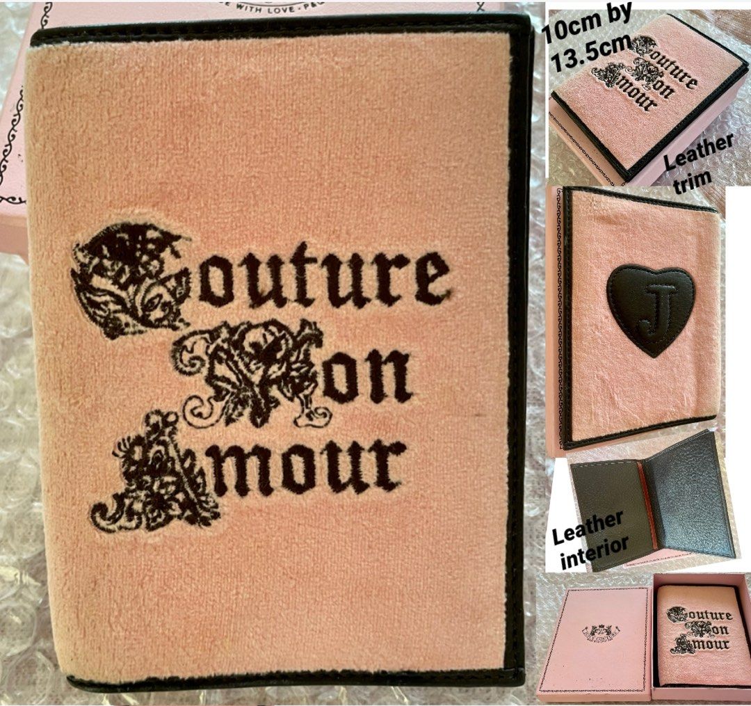 New Authentic Juicy Couture bifold leather trimmed/interior Passport