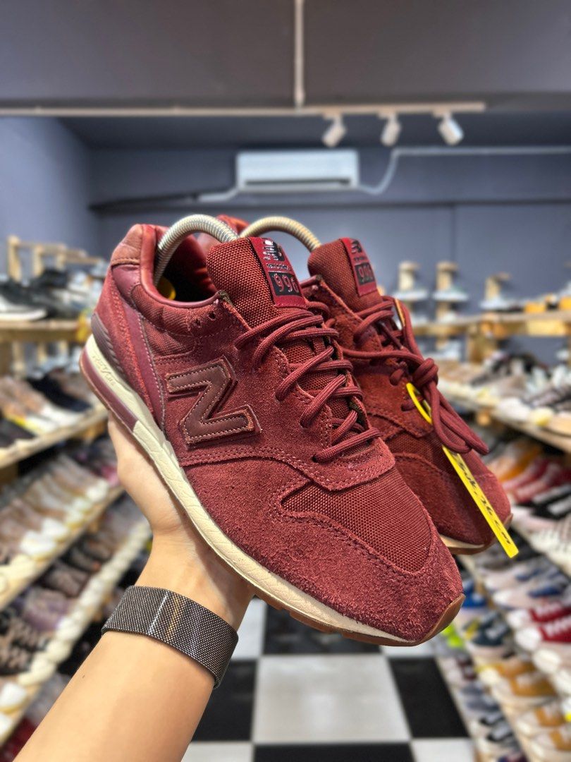 New balance 996 burgundy on sale suede